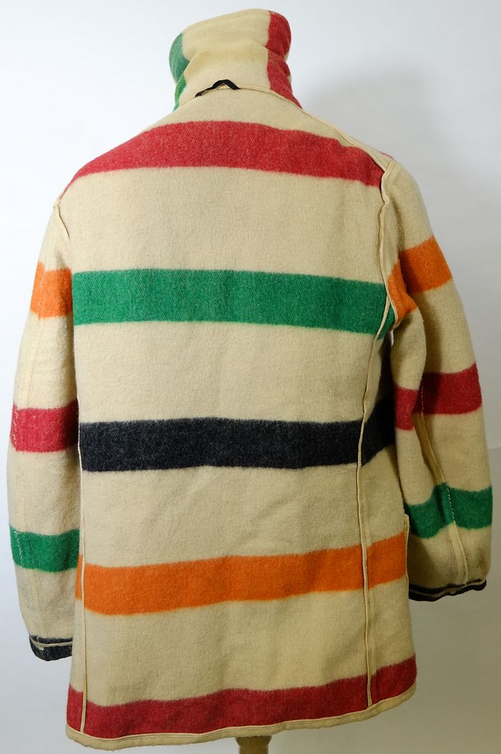 Vintage 1930s Pendleton blanket Hudsons Bay Company point blanket coat